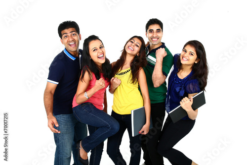 Young Indian/Asian group of people, isolated.