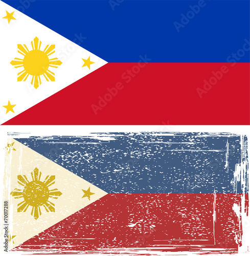 Philippines grunge flag. Vector illustration