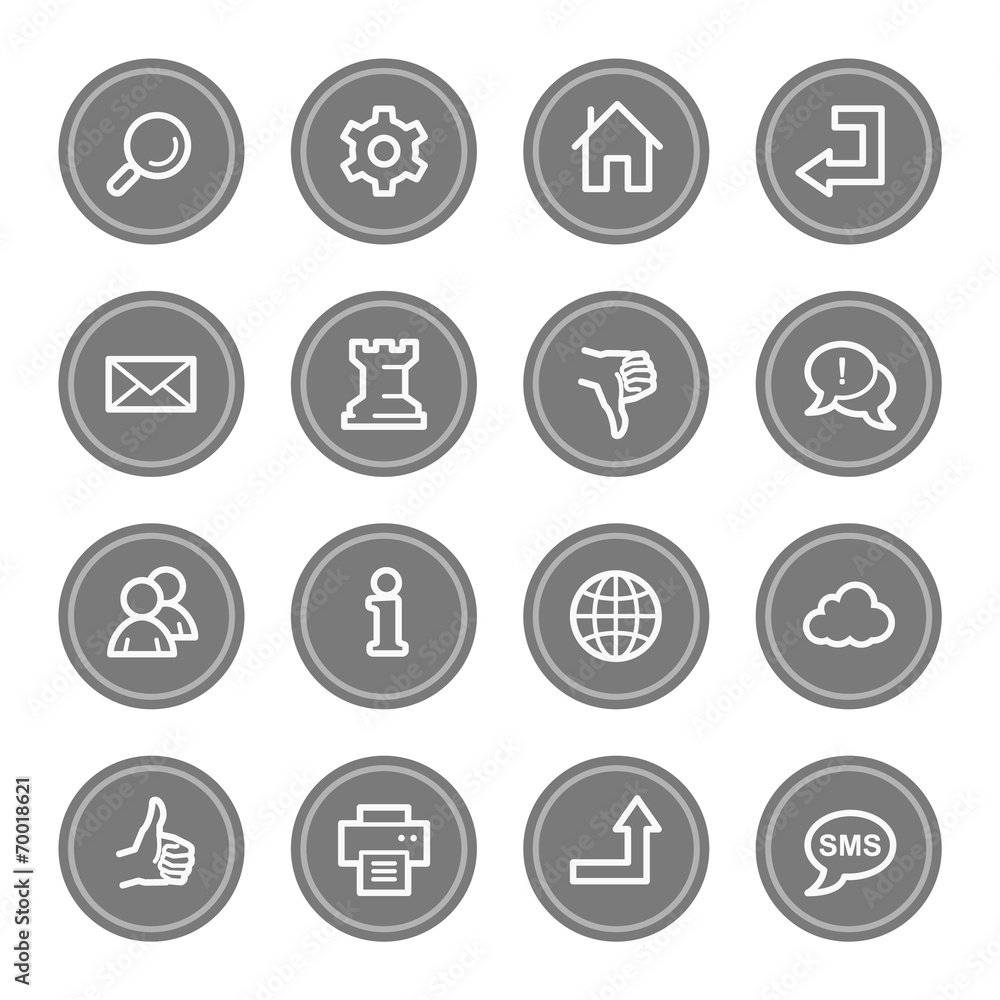 Web & internet icon set 2, grey circle buttons Web & internet icon set 2, grey circle buttons