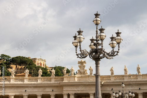 Lantern on St. Peter's Square at the Vatican. Rome, Italy