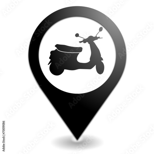 scooter sur symbole localisation noir