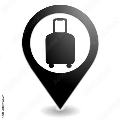 valise sur symbole localisation noir