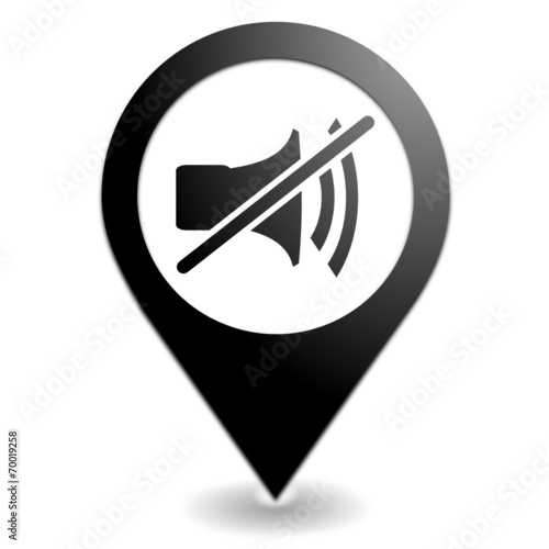 volume muet sur symbole localisation noir