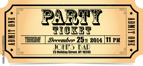 Retro movie vector ticket