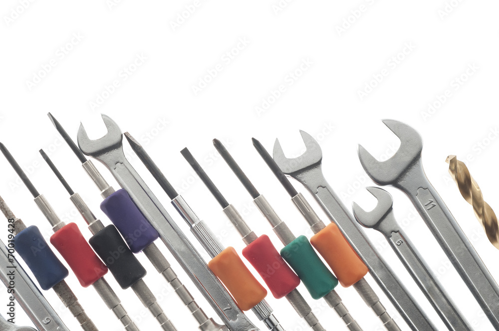 Work tools isolated on white Work tools isolated on white