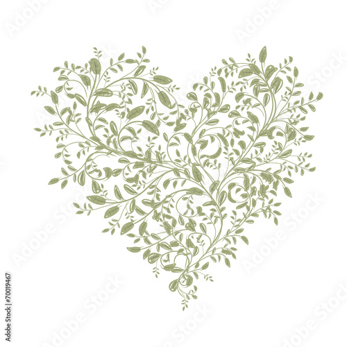 Floral love bouquet for your design, heart shape