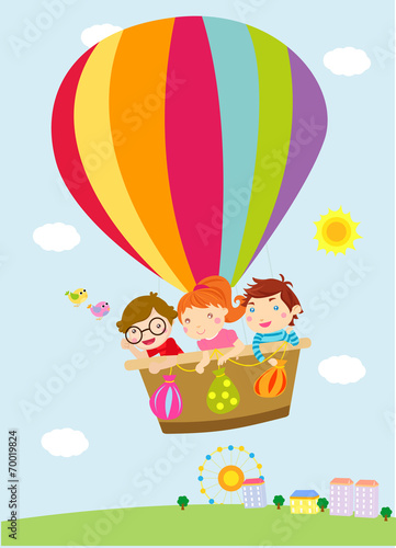Kids and hot balloo