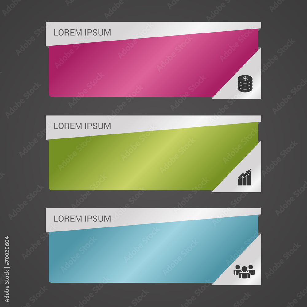 Infographic templates for Business banners vector with icons