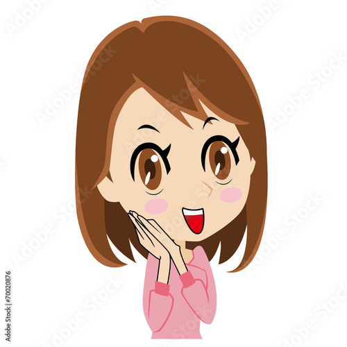 嬉しがる若い女性