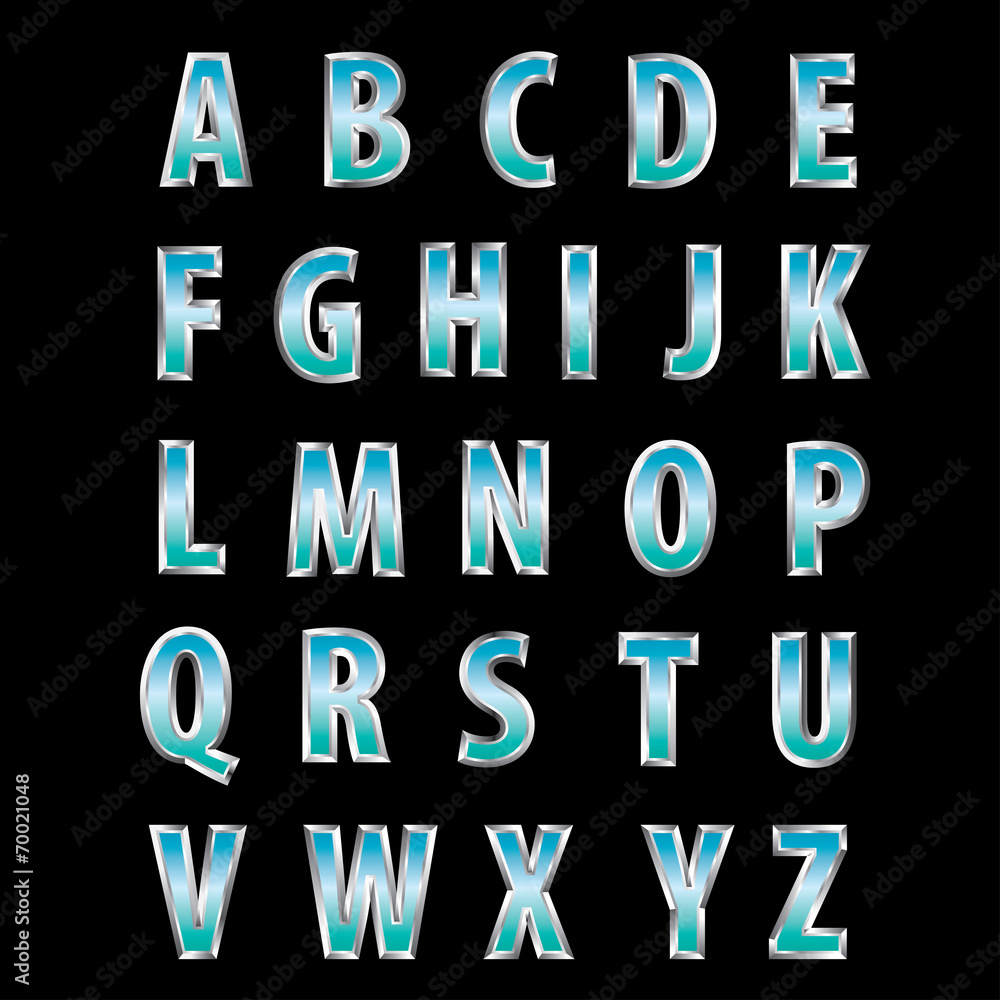steel blue letters steel blue letters