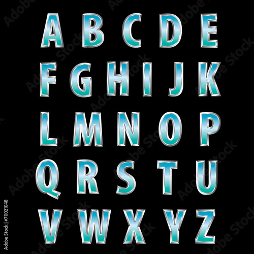 steel blue letters