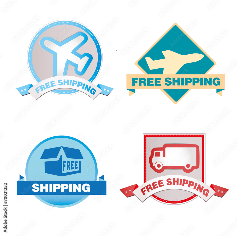 Vector - Free Shipping labels Vector - Free Shipping labels