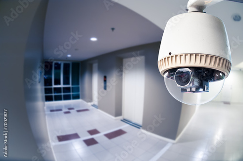 CCTV Camera or surveillance Operating in condominium with fish e photo