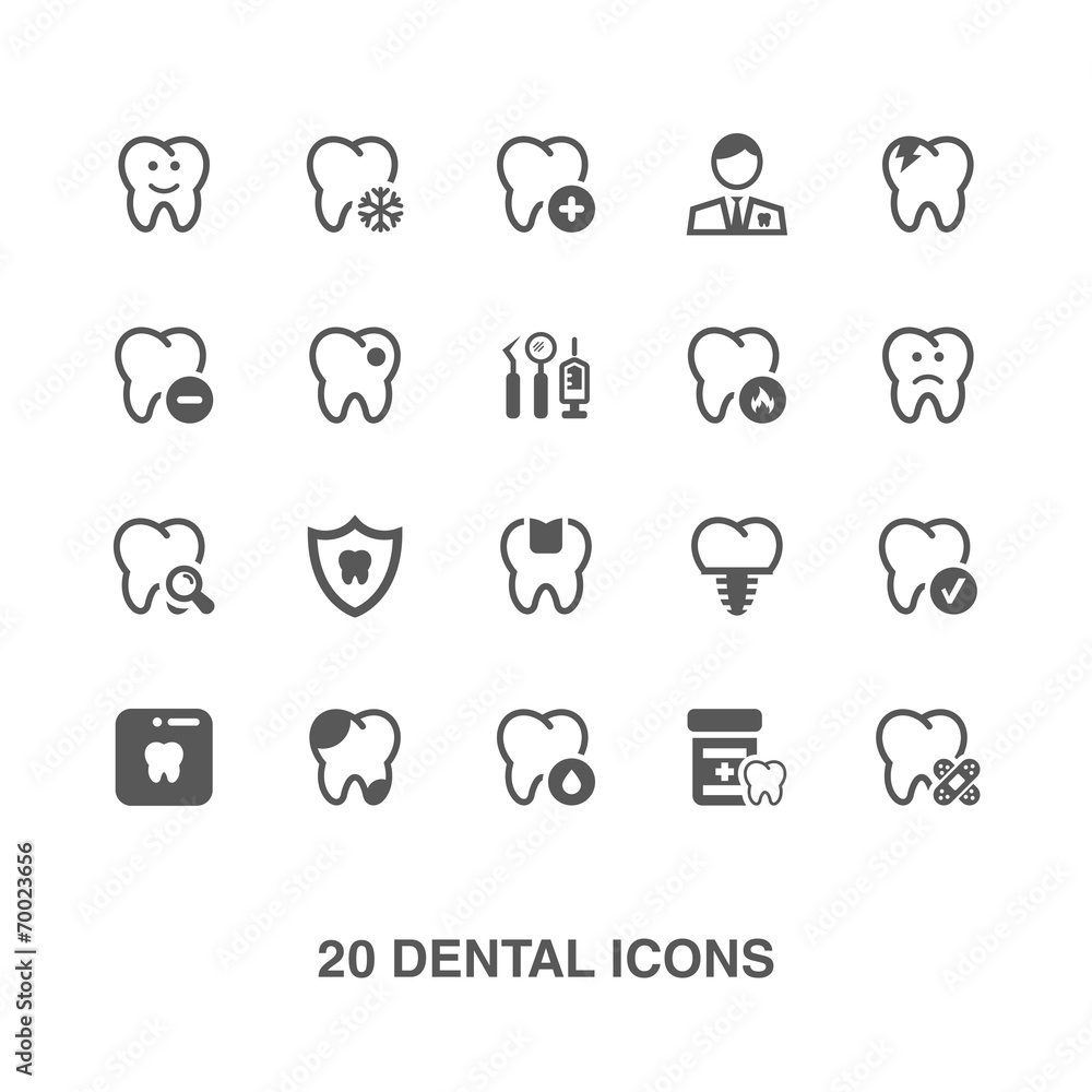 Dental icons set. Dental icons set.