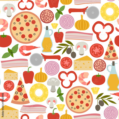 seamless pattern with pizza icons