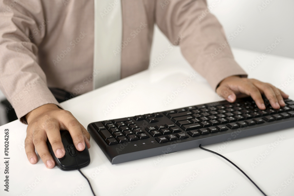 Business Man Typing With Keyboard