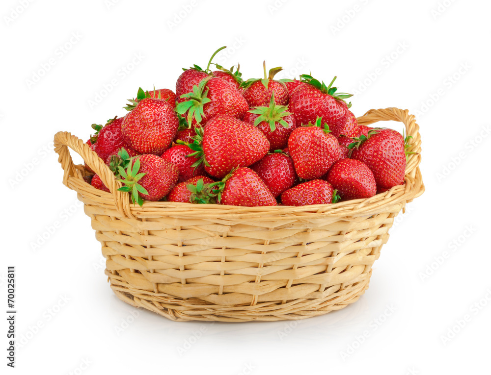 Strawberries in a basket isolated Strawberries in a basket isolated