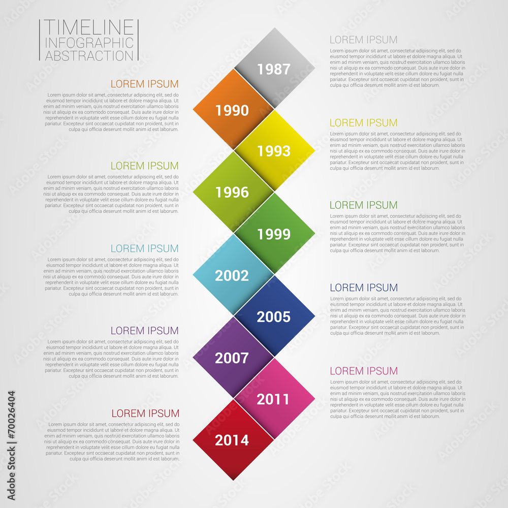 Flat colorful abstract timeline infographics vector illustration