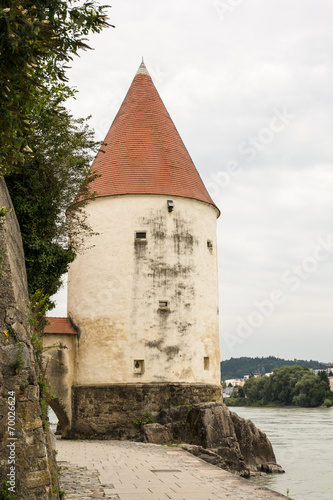 Tower at the Inn Promenade in Passau photo