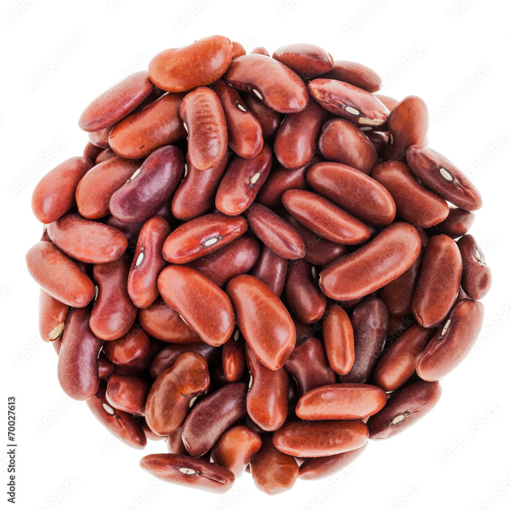 Perfect Circle of Red beans Isolated on White Perfect Circle of Red beans Isolated on White