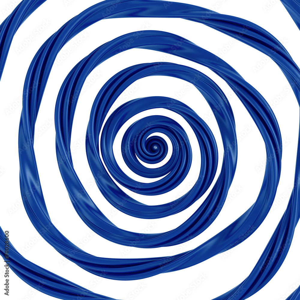 Naklejka premium 3d abstract blue liquid swirl spiral candy cane splash