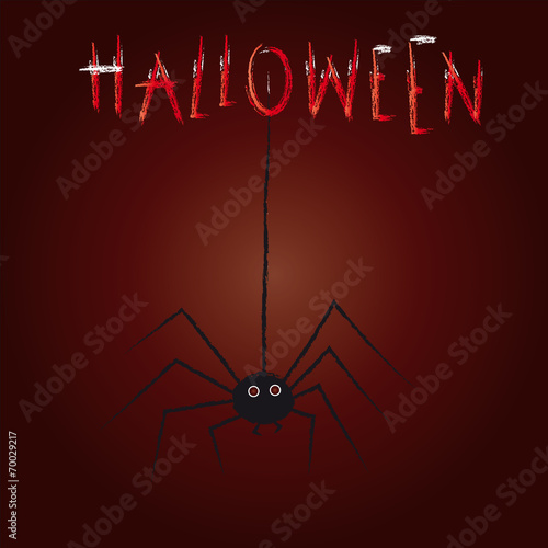 Happy Halloween - Halloween, Süßes oder Saures, Grusel und Furcht, Schrecken mit Spinne in der Nacht