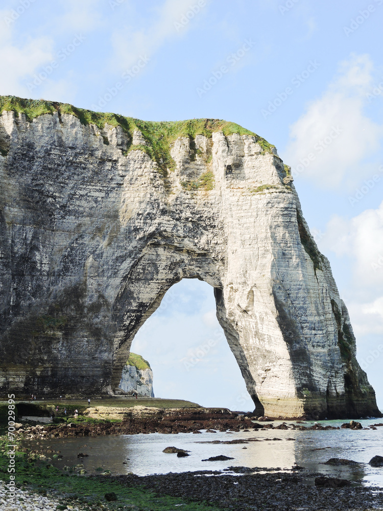 arch cliff on english channel beach of Etretat
