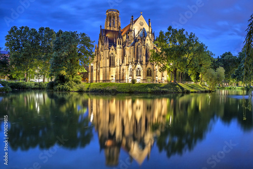 St John's Church at the evening in Stuttgart, Germany photo