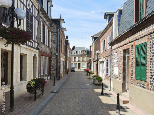 street in Etretat town, Normandy, France