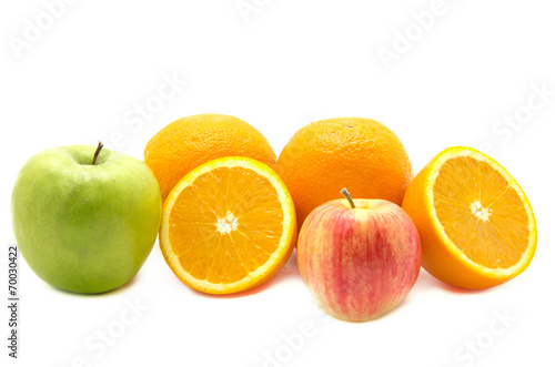 set of different fruits and vegetables isolated on white backgro