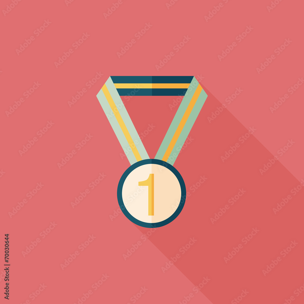 medal flat icon with long shadow,eps10 medal flat icon with long shadow,eps10