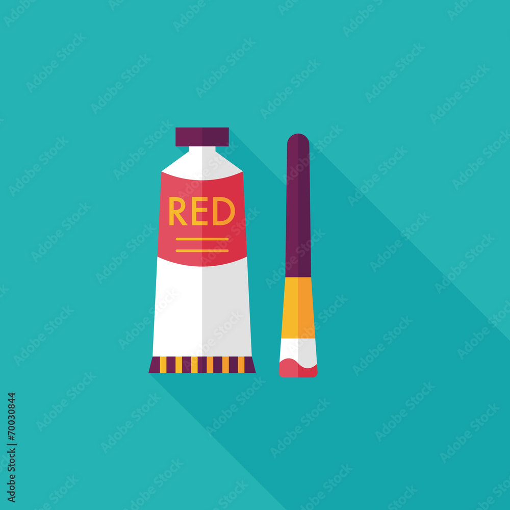 paint brush flat icon with long shadow,eps 10 paint brush flat icon with long shadow,eps 10