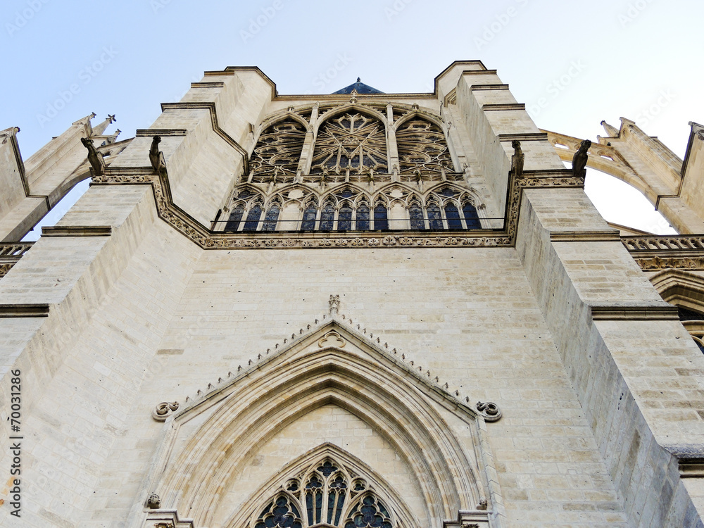 facade of medieval Amiens Cathedral