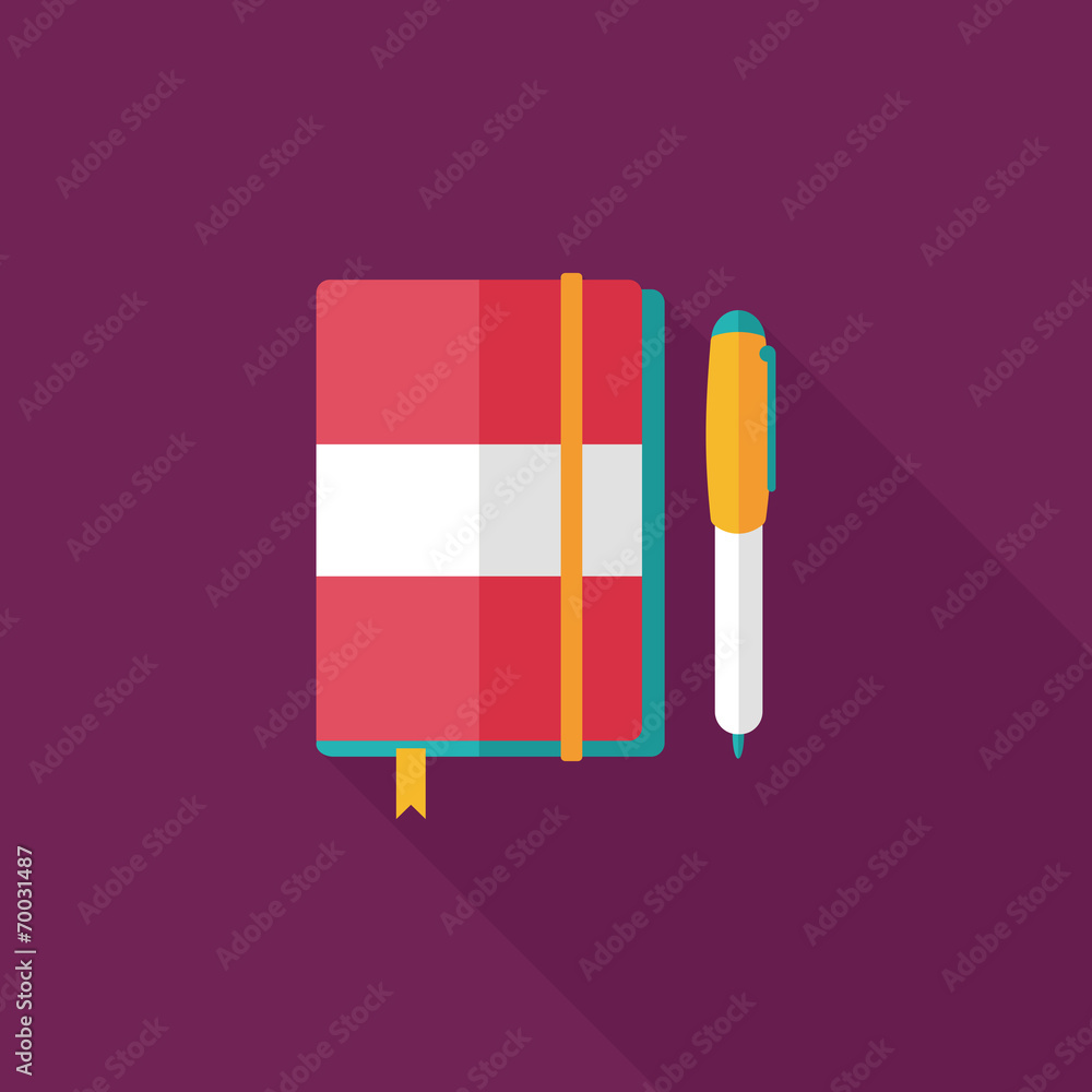 notebook flat icon with long shadow,eps10 notebook flat icon with long shadow,eps10