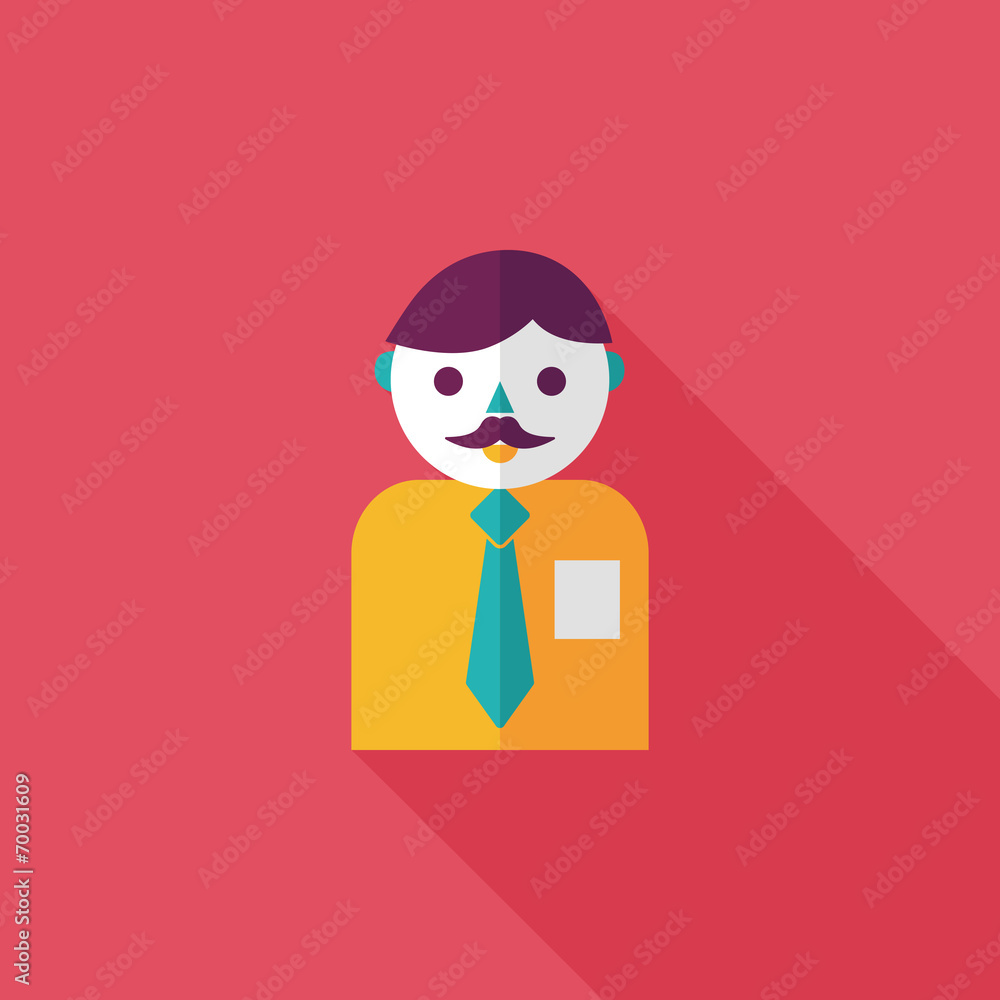 businessman flat icon with long shadow,eps10 businessman flat icon with long shadow,eps10