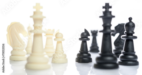 two side of chess face together business concept of competition