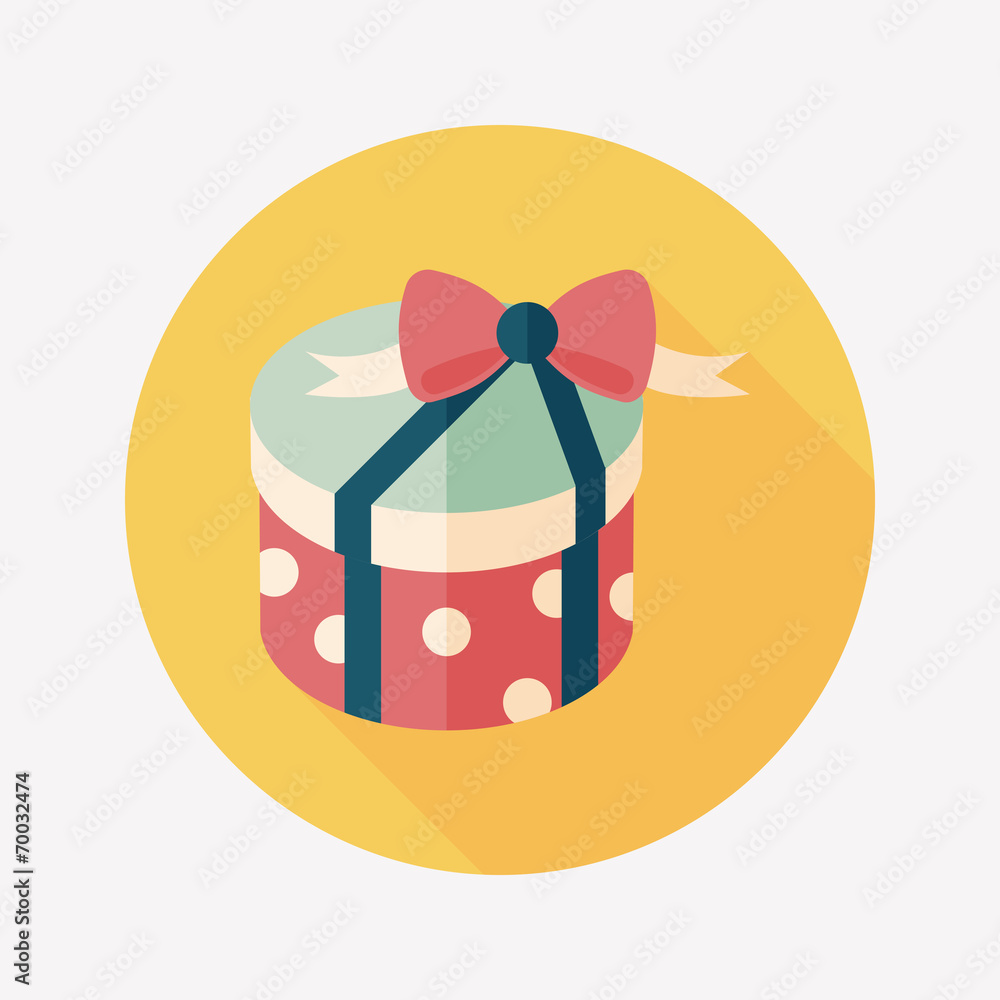 Gift flat icon with long shadow,eps10 Gift flat icon with long shadow,eps10