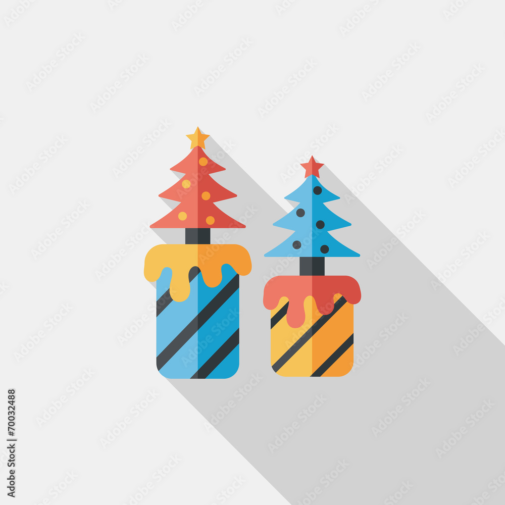 Christmas candle flat icon with long shadow,eps10 Christmas candle flat icon with long shadow,eps10