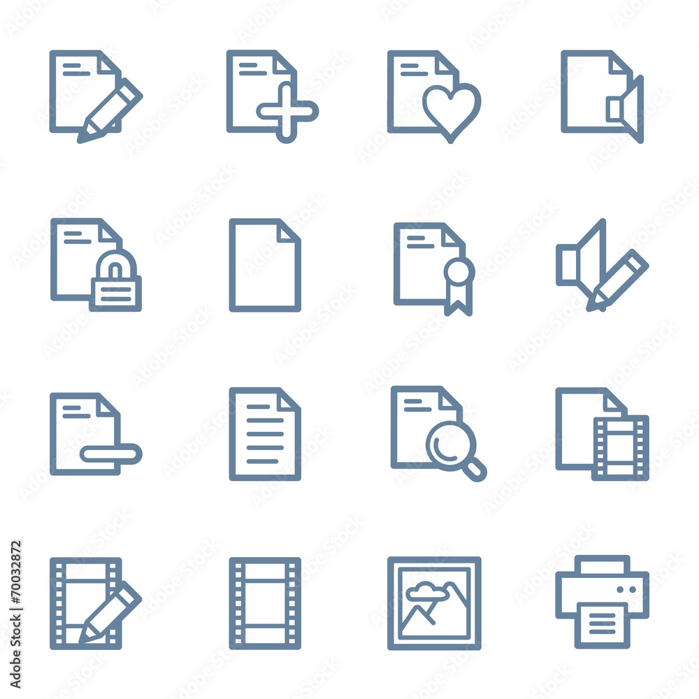 Document web icons set Document web icons set