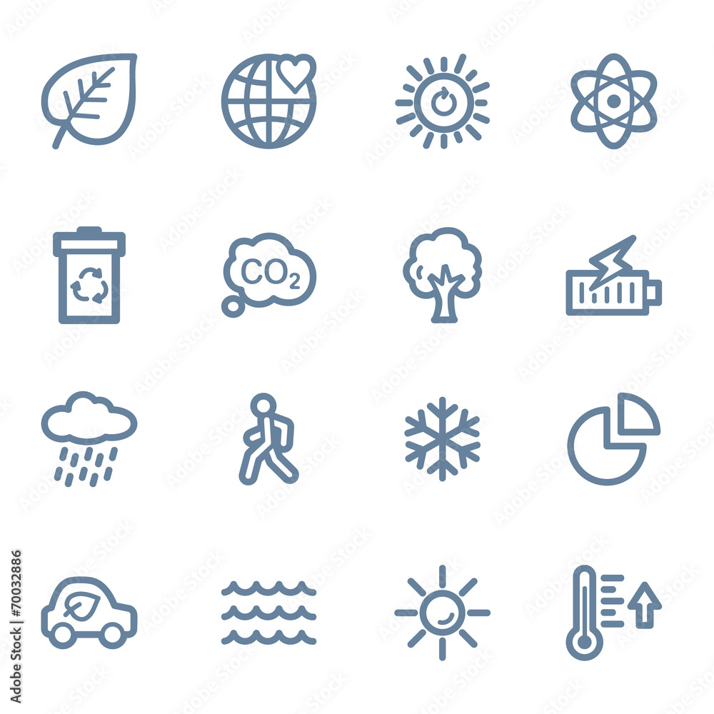 Green ecology web icons set Green ecology web icons set