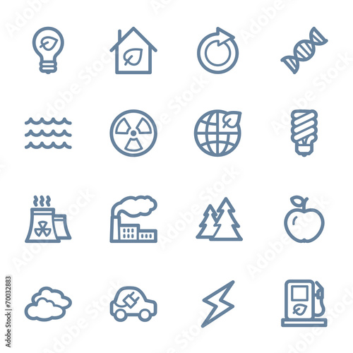Green ecology web icons set