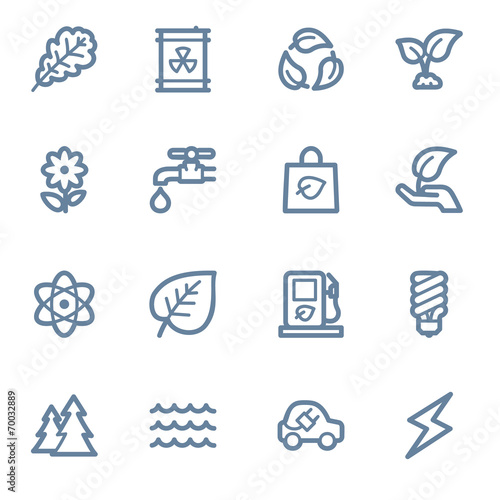 Green ecology web icons set