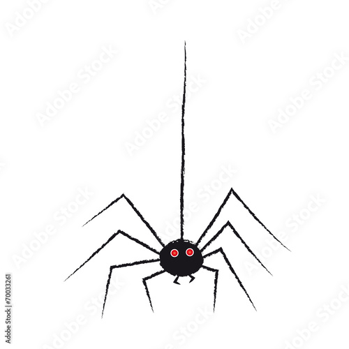 Spinne - Halloween, Grusel und erschrecken, trick or treaht, Süßes oder Saures, zu Halloween um die Häuser streifen, Vektor, isoliert