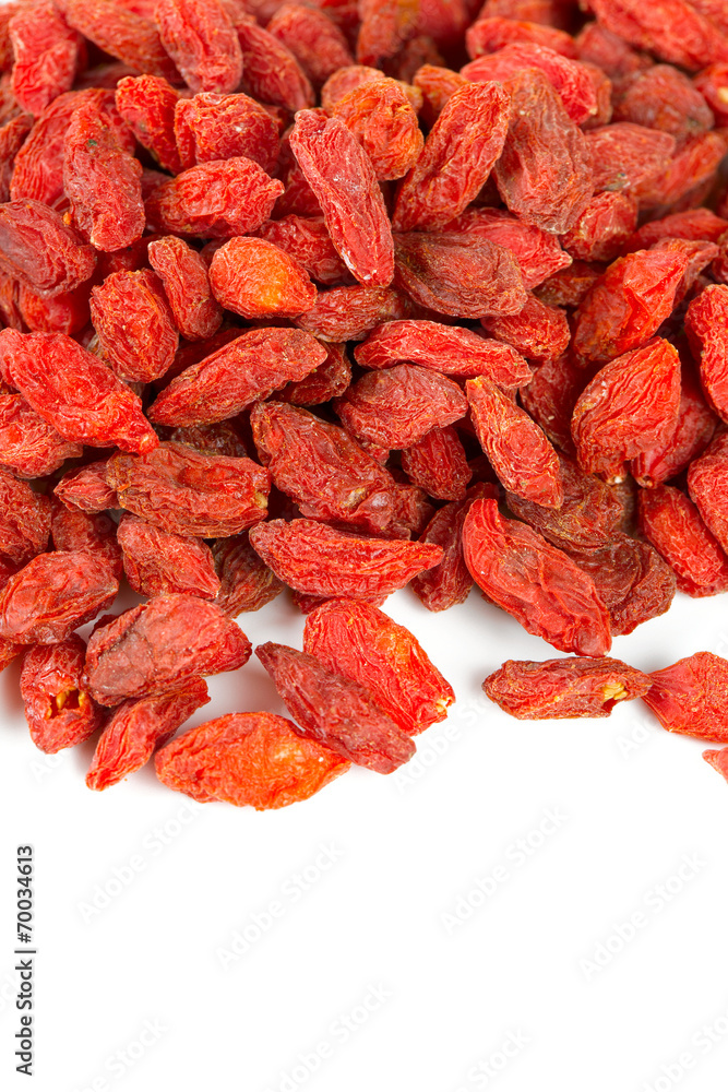 dried goji berries isolated on white dried goji berries isolated on white