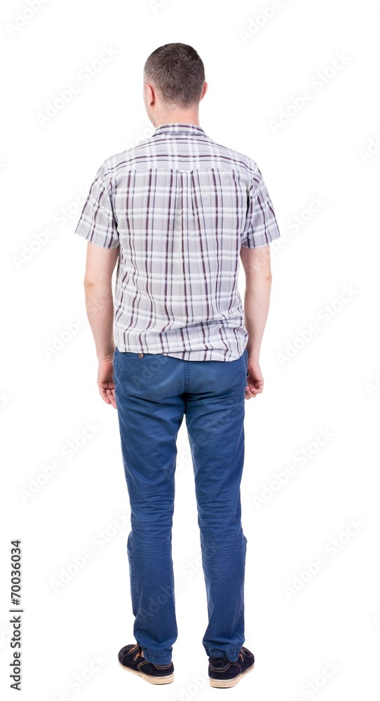 Back view of handsome man in shirt. Back view of handsome man in shirt.