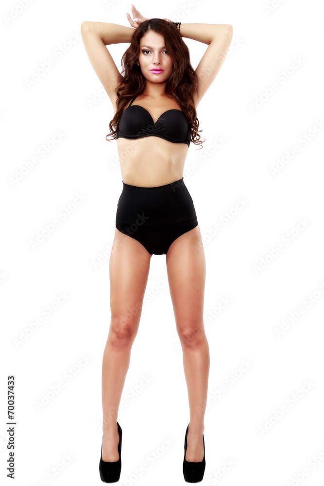 Beautiful and sexy woman wearing black lingerie Beautiful and sexy woman wearing black lingerie