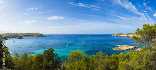 Mediterranean panorama in Ibiza, Balearic islands. photo