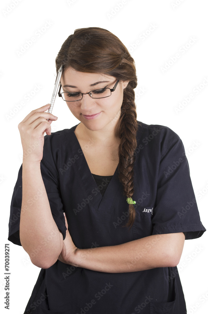 Medical young woman nurse doctor intern portrait Medical young woman nurse doctor intern portrait