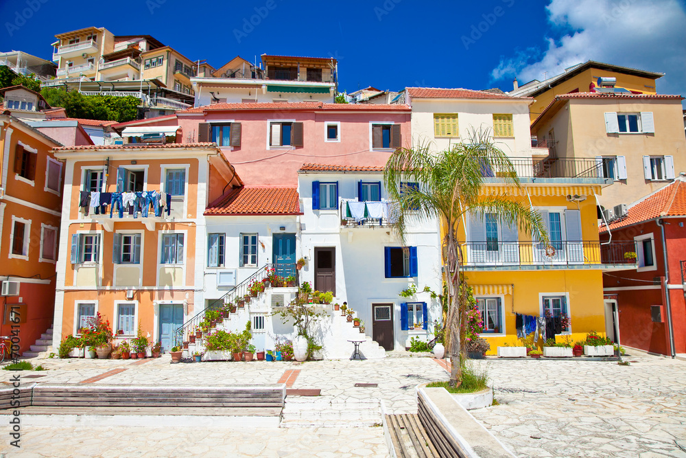 Traditional Greek houses in  of Parga village. Greece.