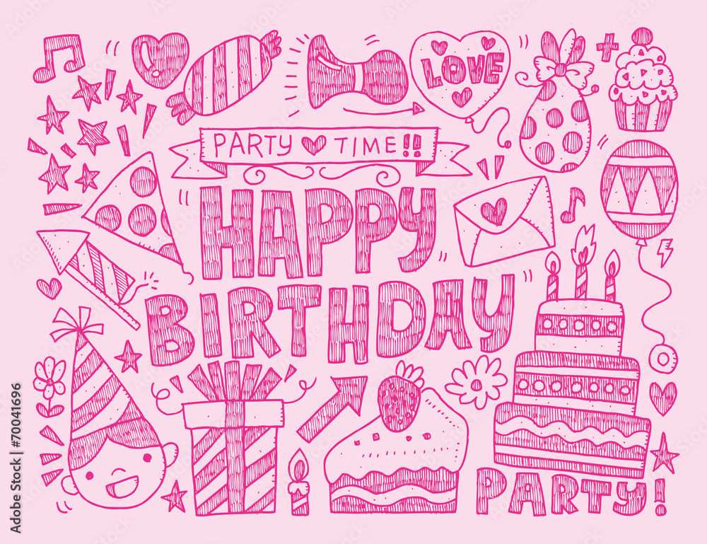 Doodle Birthday party background Doodle Birthday party background